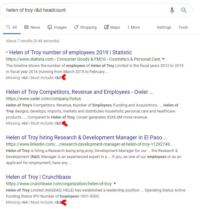headcount search results